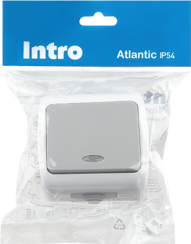 Изображение товара Выключатель INTRO Atlantic 5-102-03 / Б0050941 (серый)