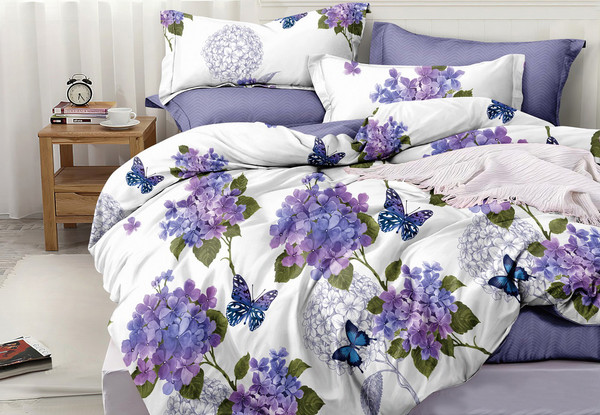 Изображение товара Комплект постельного белья Luxsonia Гортензии Евро / Ви23-0304/220