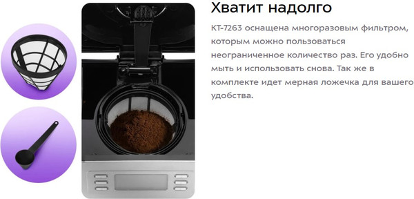 Изображение товара Капельная кофеварка Kitfort КТ-7263