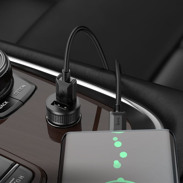 Изображение товара Адаптер питания автомобильный Hoco Z49 (черный)