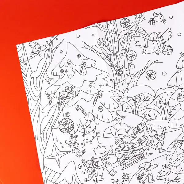 Изображение товара Плакат-раскраска Альпина Зима в лесу / 9785961498967