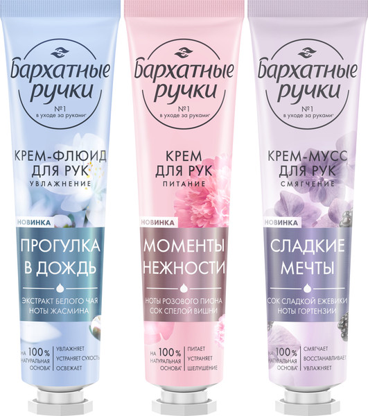 Изображение товара Набор косметики для тела Бархатные ручки Коллекция кремов (3x30мл)