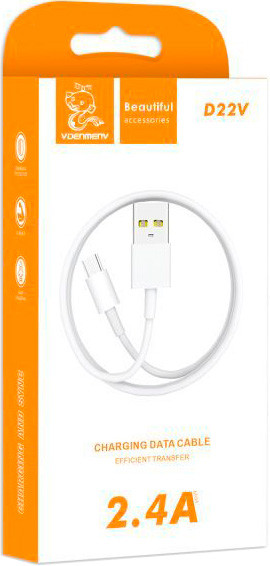 Изображение товара Кабель Denmen D22V Micro (1м, белый)