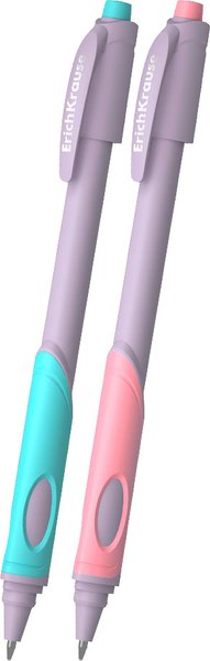 Изображение товара Набор шариковых ручек Erich Krause ErgoLine Kids Stick&Grip Pastel / 62040 (2шт, синий)