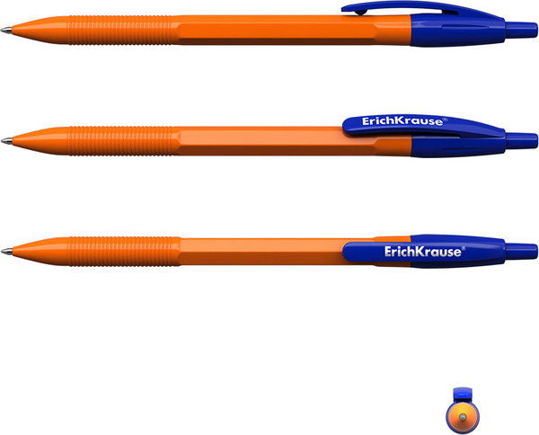 Изображение товара Набор шариковых ручек Erich Krause R-301 Matic Orange / 56613 (8шт, синий)