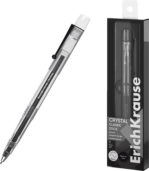 Изображение товара Ручка гелевая Erich Krause Crystal Stick Classic / 61315 (черный)