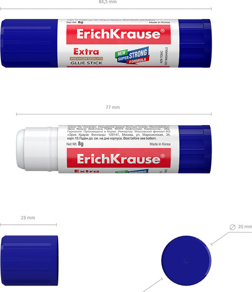 Изображение товара Клей-карандаш Erich Krause Extra / 59638 (3шт)