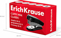 Изображение товара Степлер Erich Krause Clippy Mini Classic / 61741 (черный)