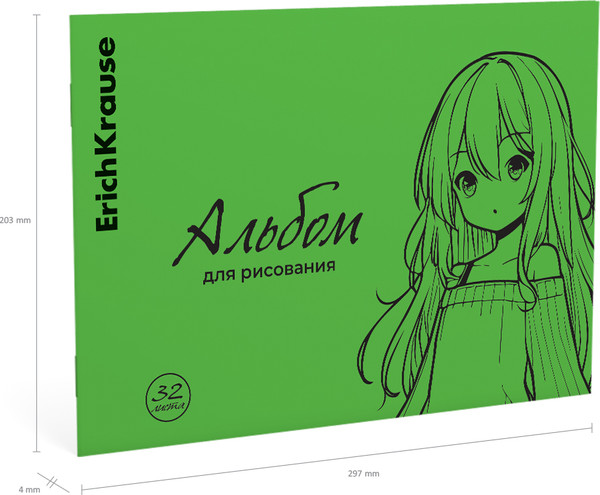 Изображение товара Альбом для рисования Erich Krause Anime Neon / 63614 (зеленый)