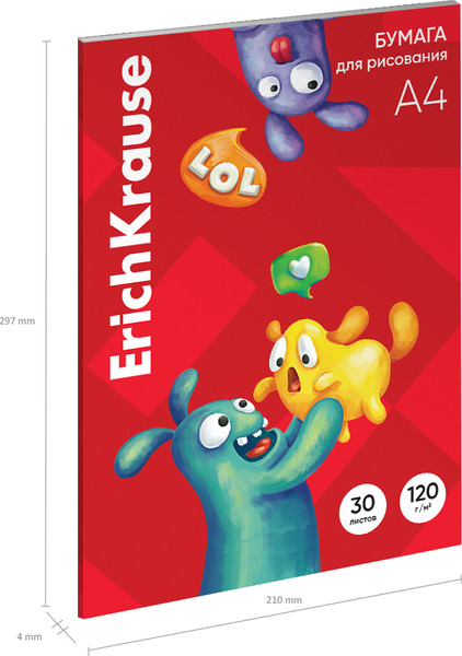 Изображение товара Набор бумаги для рисования Erich Krause Jolly Friends / 61633 (30л)