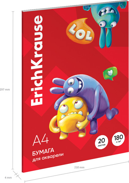 Изображение товара Набор бумаги для рисования Erich Krause Jolly Friends / 61644 (20л)