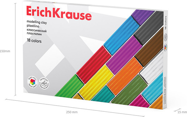 Изображение товара Пластилин Erich Krause Классический / 61318 (18цв)