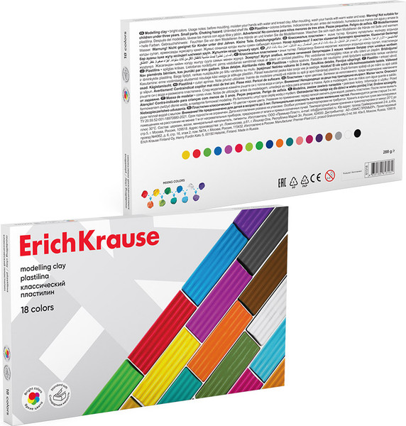 Изображение товара Пластилин Erich Krause Классический / 61318 (18цв)