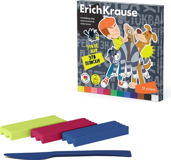 Изображение товара Пластилин Erich Krause Классический. Простоквашино / 61072 (12цв)