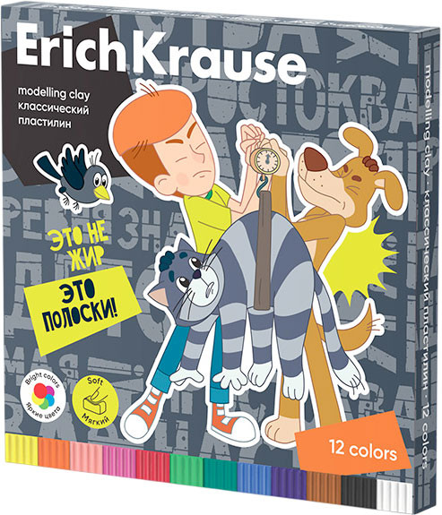 Изображение товара Пластилин Erich Krause Классический. Простоквашино / 61072 (12цв)