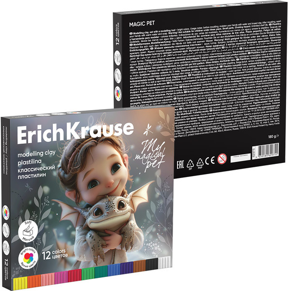 Изображение товара Пластилин Erich Krause Классический. Magic Pet / 62975 (12цв)