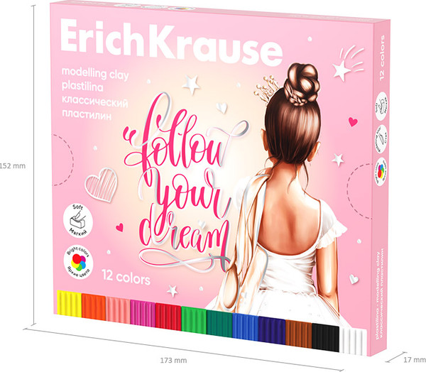Изображение товара Пластилин Erich Krause Pointes / 61776 (12цв)