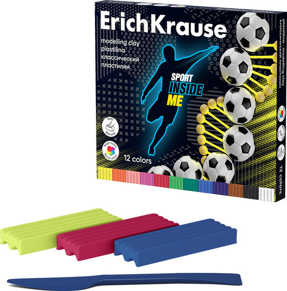 Изображение товара Пластилин Erich Krause Классический. Sport DNA / 61777 (12цв)