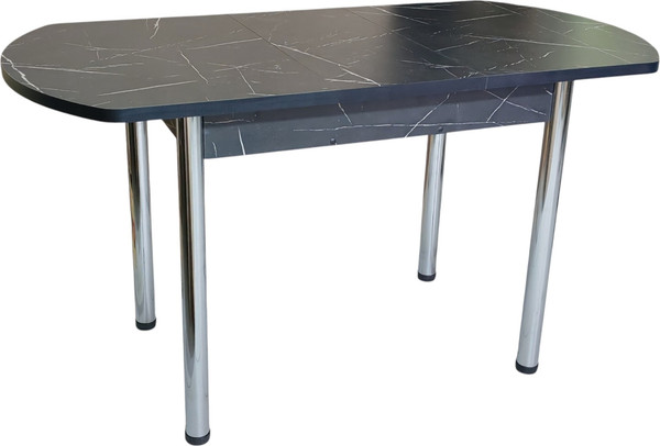 Изображение товара Обеденный стол СВД Юнио 110-140x70 / 052Э.П20.Х (мрамор неро маркина/хром)