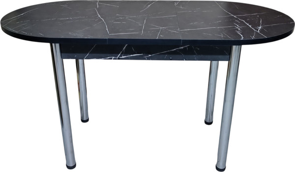 Изображение товара Обеденный стол СВД Юнио 110-140x70 / 052О.П20.Х (мрамор неро маркина/хром)