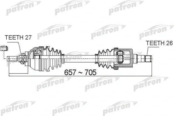Изображение товара Приводной вал Patron PDS0486