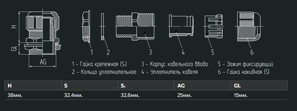 Изображение товара Кабельный ввод Fortisflex МG 25 / 80036