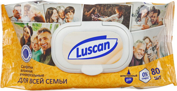 Изображение товара Влажные салфетки Luscan Универсальные / 559405 (80шт)