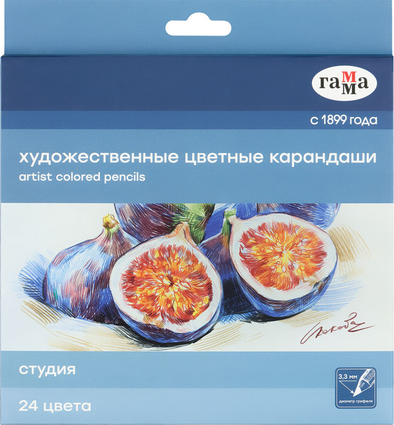 Изображение товара Набор цветных карандашей ГАММА Студия / 100822_24 (24цв)