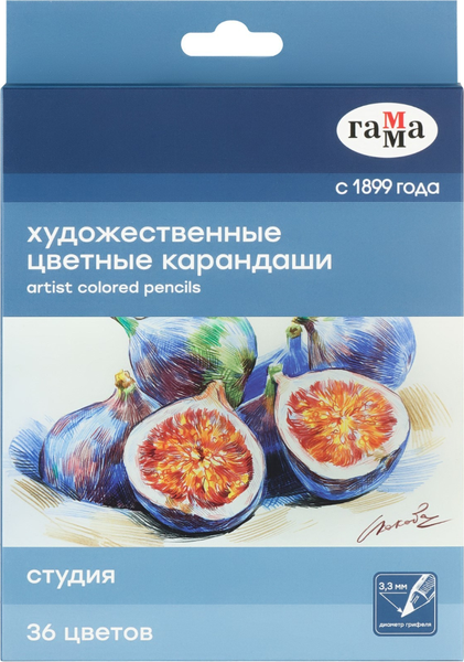 Изображение товара Набор цветных карандашей ГАММА Студия / 100822_36 (36цв)
