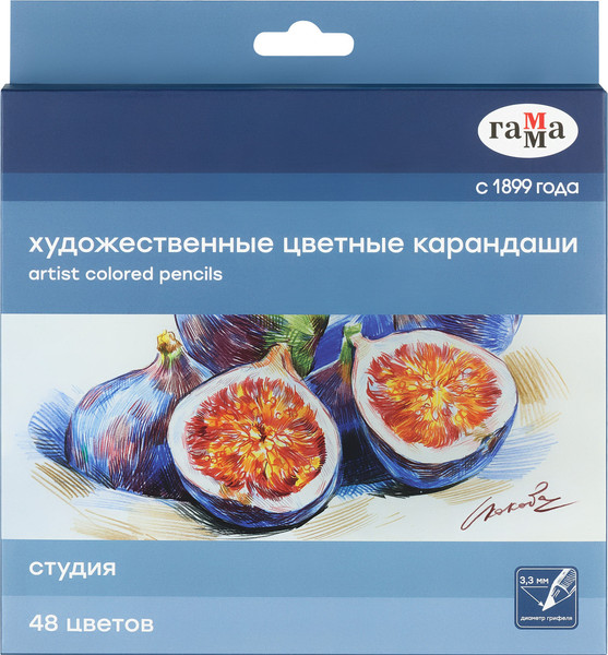 Изображение товара Набор цветных карандашей ГАММА Студия / 100822_48 (48цв)