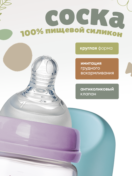 Изображение товара Бутылочка для кормления Be Baby Антиколиковая / R-01B/150 (150мл, голубой)