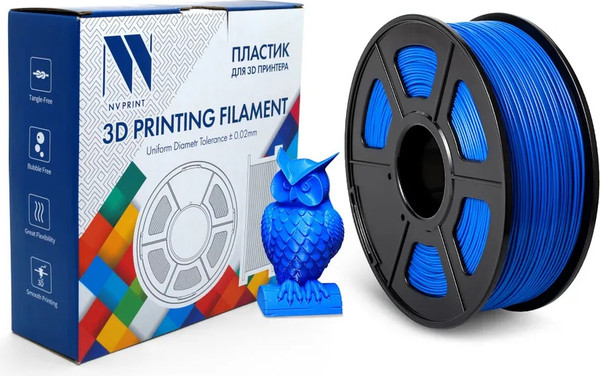 Изображение товара Пластик для 3D-печати NV Print NV-3D-ABS-BLUE (1.75мм, 1кг, синий)