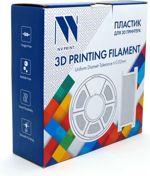 Изображение товара Пластик для 3D-печати NV Print NV-3D-PLA-NOCT-BLUE (1.75мм, 1кг, синий)