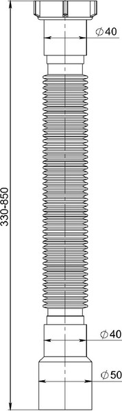 Изображение товара Слив (гофра) РМС ГОГ-0.8м (с гайкой)