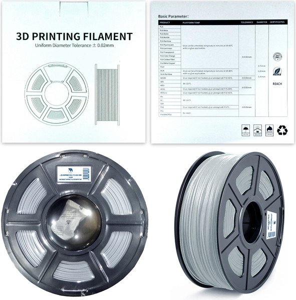 Изображение товара Пластик для 3D-печати NV Print NV-3D-PLA-SILVER (1.75мм, 1кг, серебристый)