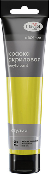 Изображение товара Акриловая краска ГАММА Студия / 2802110098 (110мл, желтый лимонный)