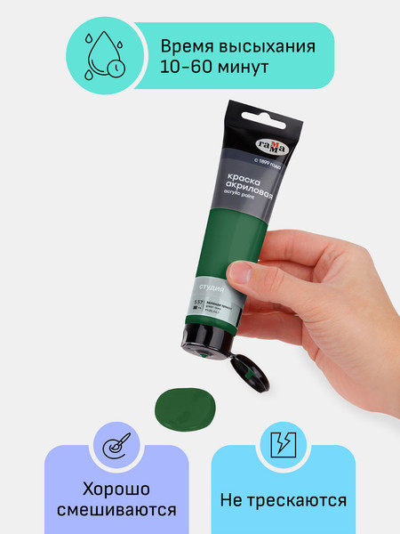 Изображение товара Акриловая краска ГАММА Студия / 2802110537 (110мл, темно-зеленый)
