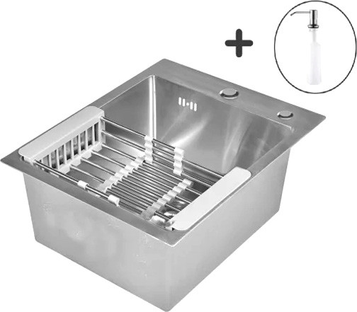 Изображение товара Мойка кухонная Wisent WS-34050/GER013 (с сифоном, дозатором и коландером)