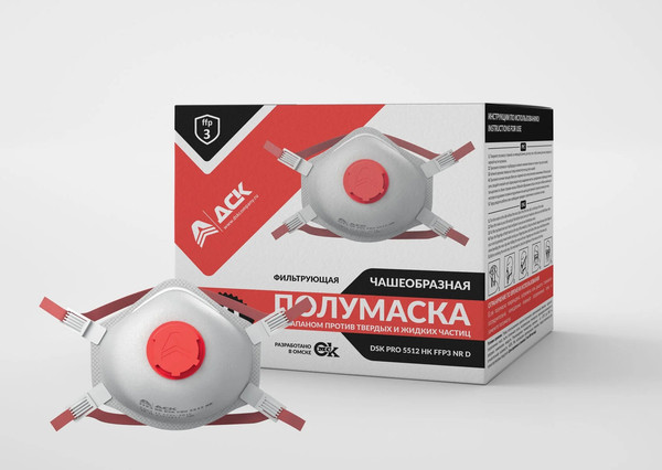Изображение товара Респиратор ДСК Pro 5512 НК с клапаном FFP3 / РЕС46 072 (10шт)