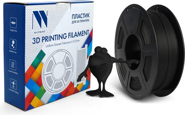 Изображение товара Пластик для 3D-печати NV Print NV-3D-PLA-MATTE-BLACK (1.75мм, 1кг, матовый черный)