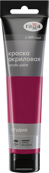 Изображение товара Акриловая краска ГАММА Студия / 2802110206 (110мл, кармин)