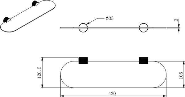 Изображение товара Полка для ванной Allen Brau Priority 6.31C13-BN / 327956