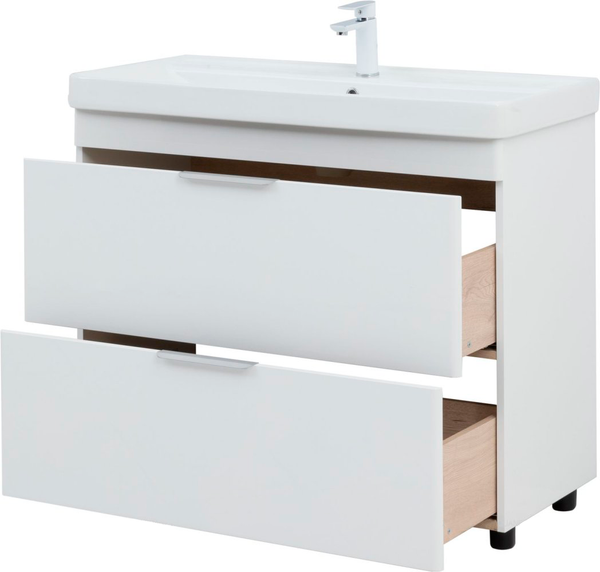 Изображение товара Тумба под умывальник Aquanet Ирис New 100 / 339257 (белый глянцевый)