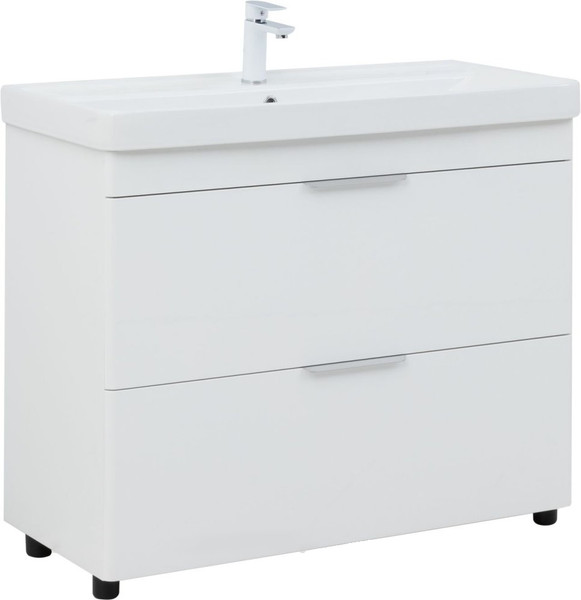 Изображение товара Тумба под умывальник Aquanet Ирис New 100 / 339257 (белый глянцевый)