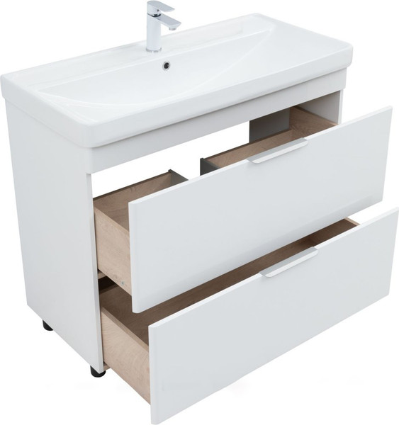Изображение товара Тумба под умывальник Aquanet Ирис New 100 / 339257 (белый глянцевый)