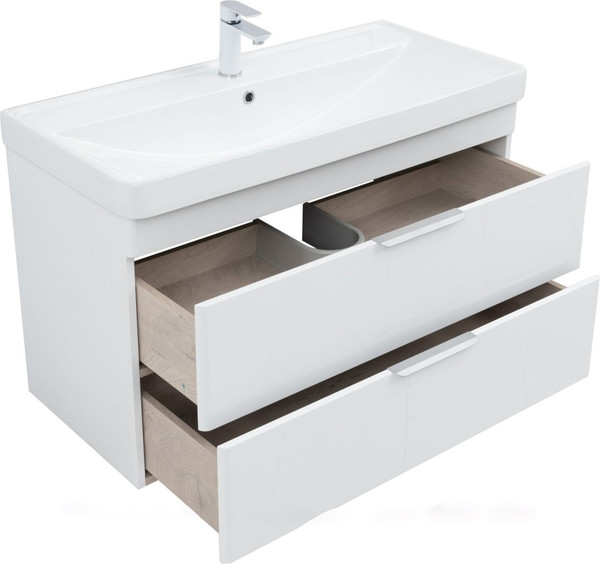 Изображение товара Тумба под умывальник Aquanet Ирис New 100 / 339280 (белый глянцевый)