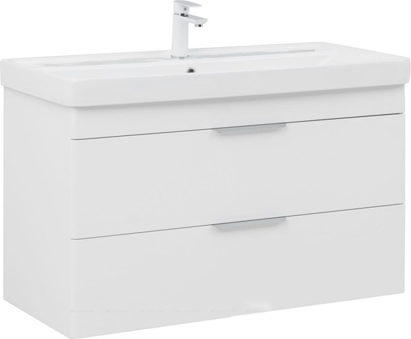 Изображение товара Тумба под умывальник Aquanet Ирис New 100 / 339280 (белый глянцевый)