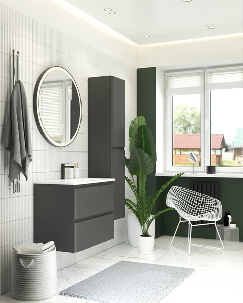 Изображение товара Тумба под умывальник Aquanet Эмбер 60 / 330466 (черный матовый)