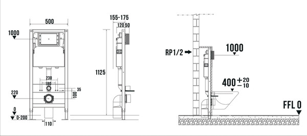 Изображение товара Инсталляция для унитаза Terminus 31i50x112R
