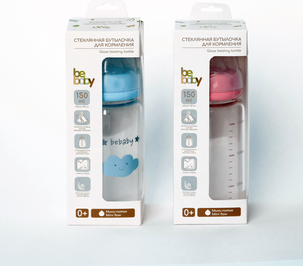 Изображение товара Бутылочка для кормления Be Baby Антиколиковая / R-05B/150 (150мл, розовый)